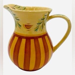 Southern Living At Home Striped Ceramic Pitcher Siena